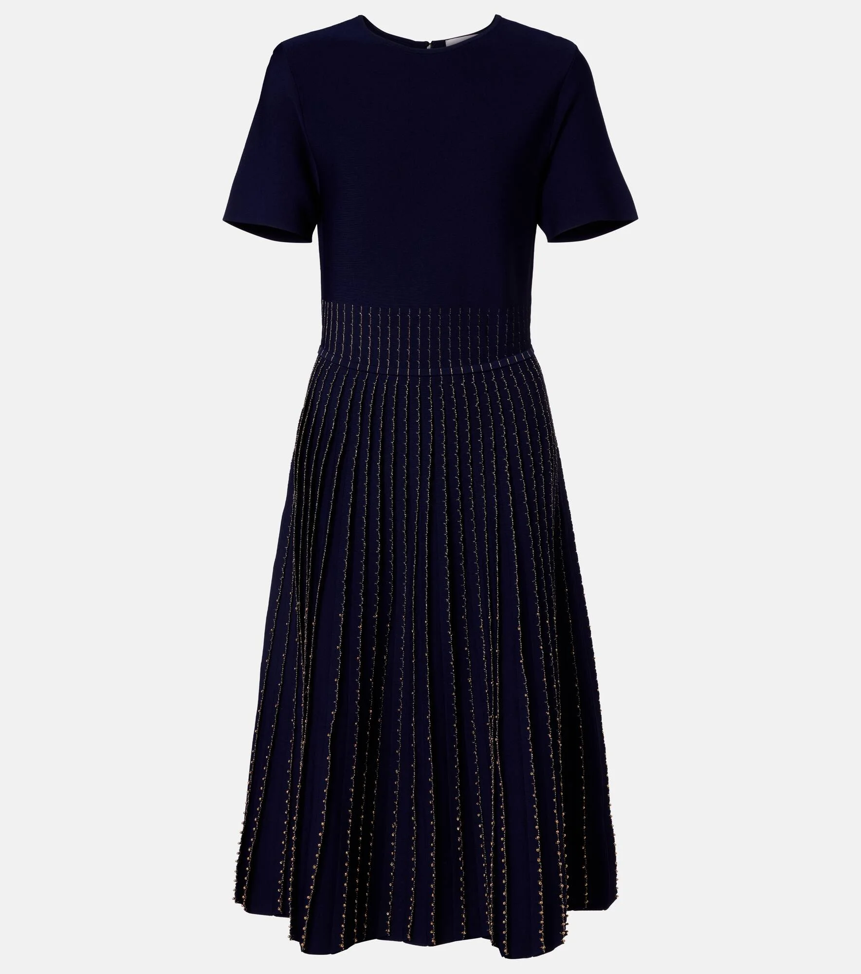 Beaded knitted pleated midi dress - 1