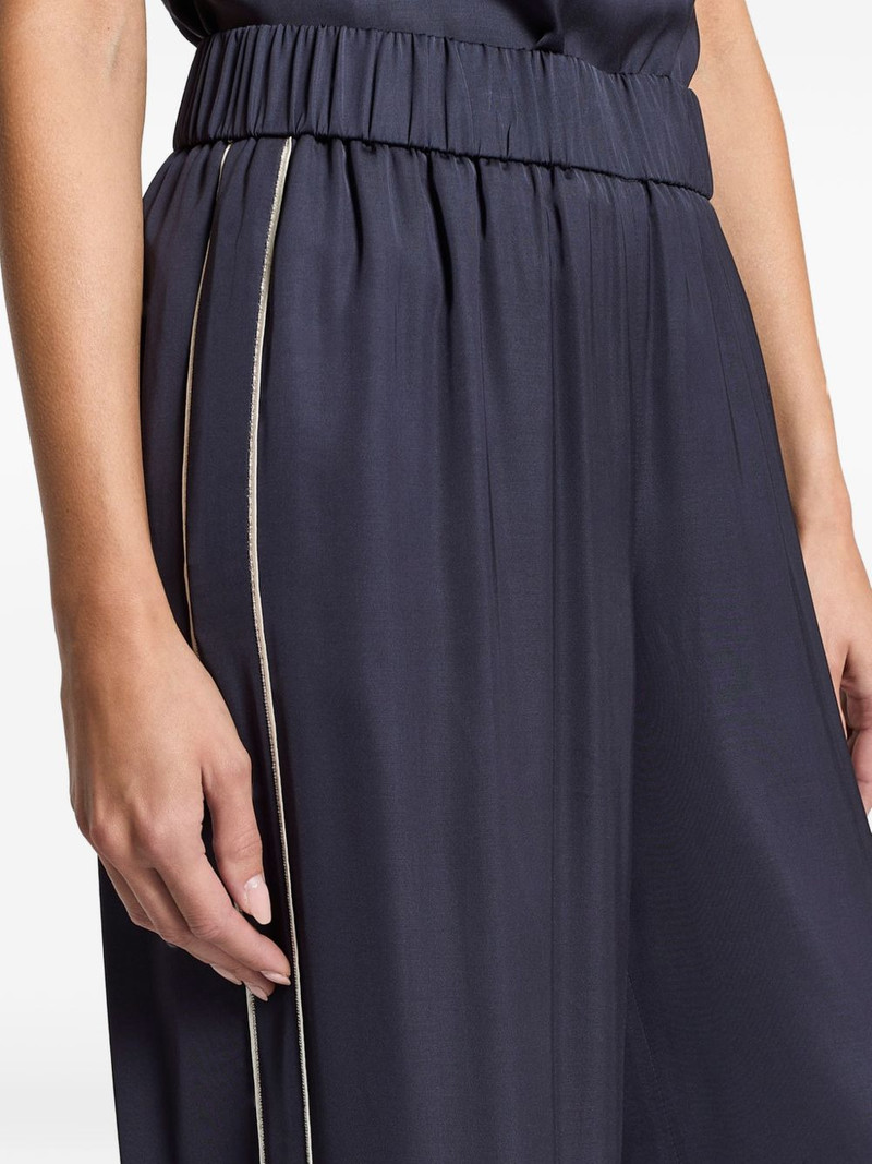 PESERICO stripe-detail satin trousers outlook