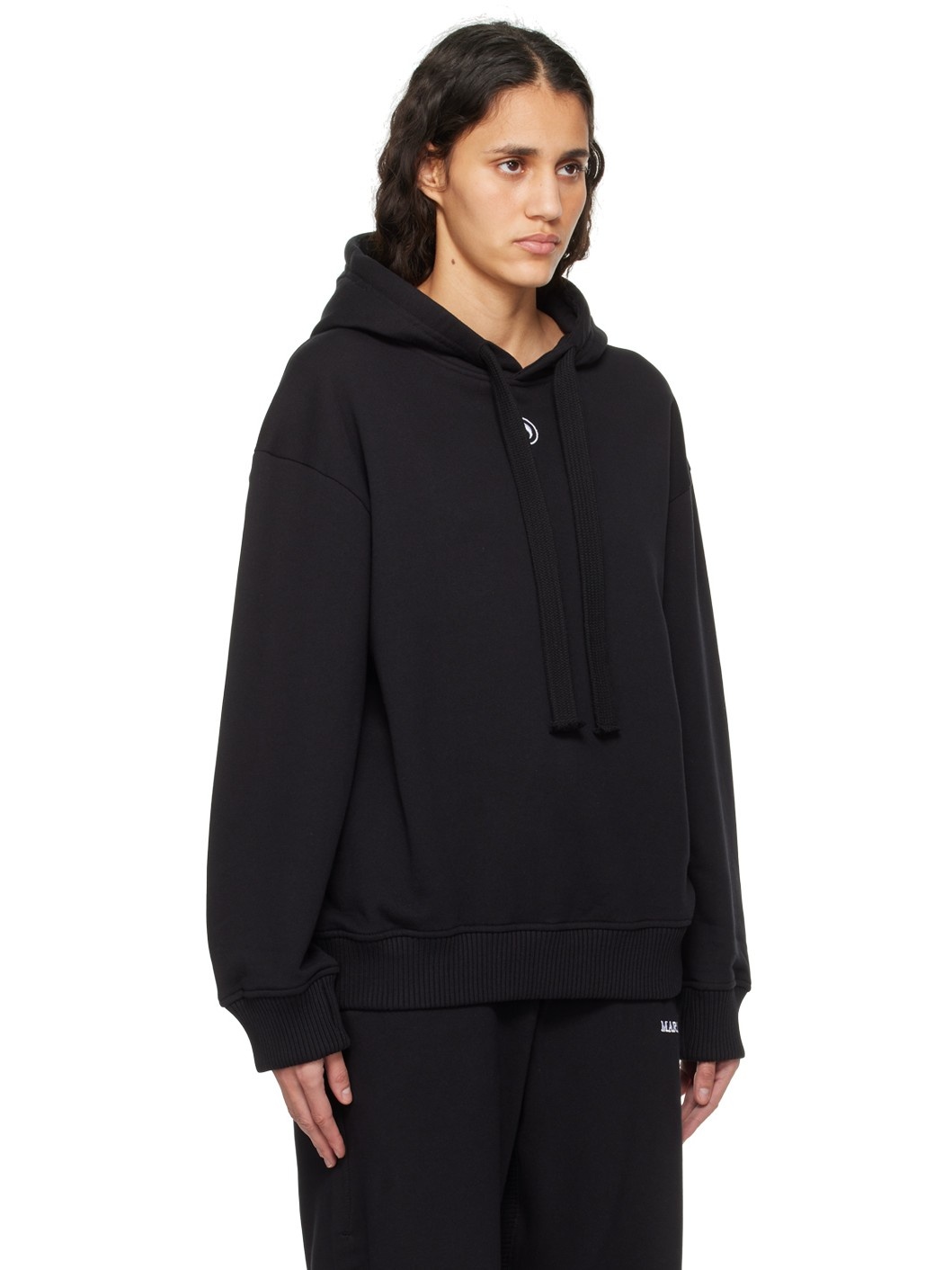 Black Embroidered Hoodie - 4