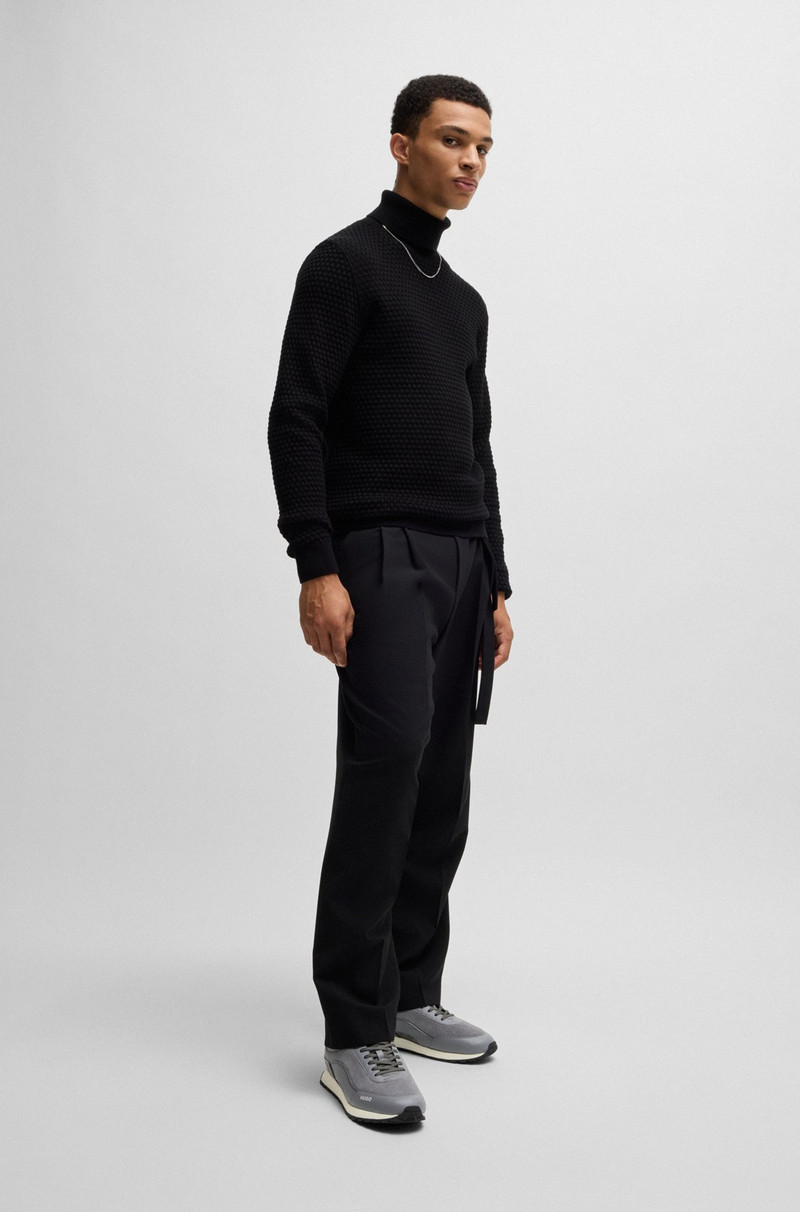 HUGO MIXED-MATERIAL TRAINERS WITH CORDUROY-EFFECT TRIMS outlook
