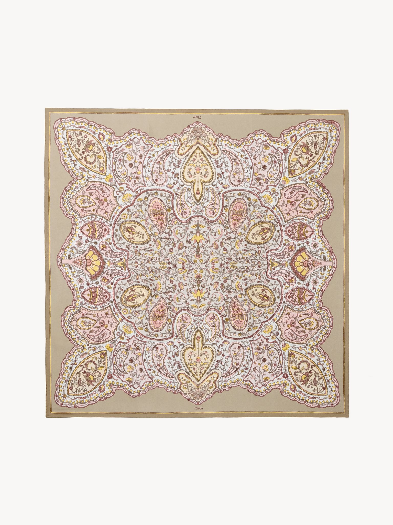 THE CHLOÉ PAISLEY SQUARE SCARF IN SILK TWILL - 1