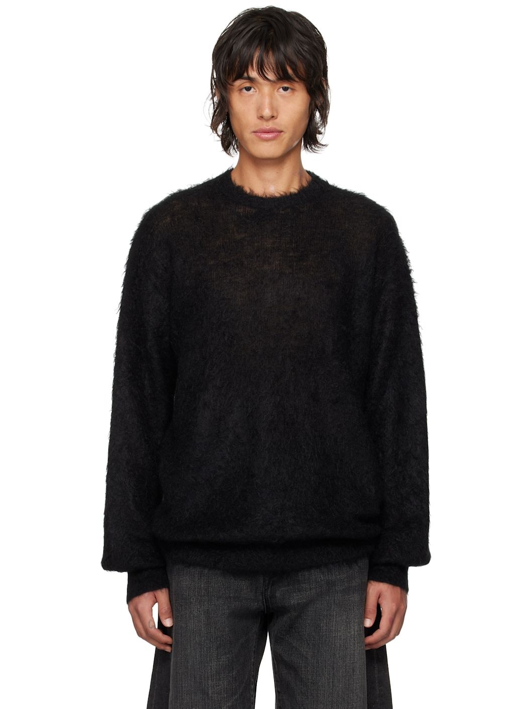 Black Kid Mohair Sweater - 1