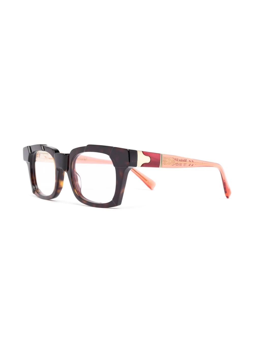 colour-block square glasses - 2