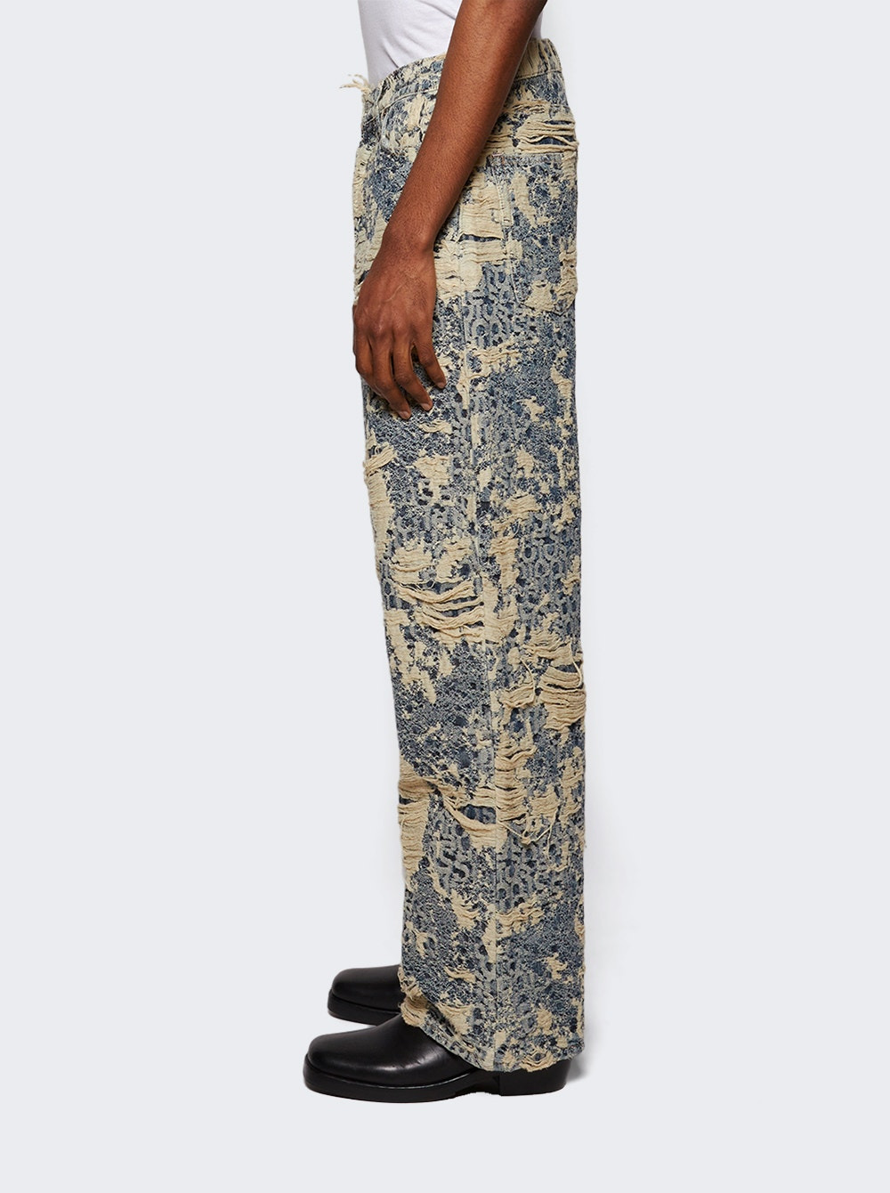 1981 Denim Distressed Monogram Jeans 863 Mid Blue - 3