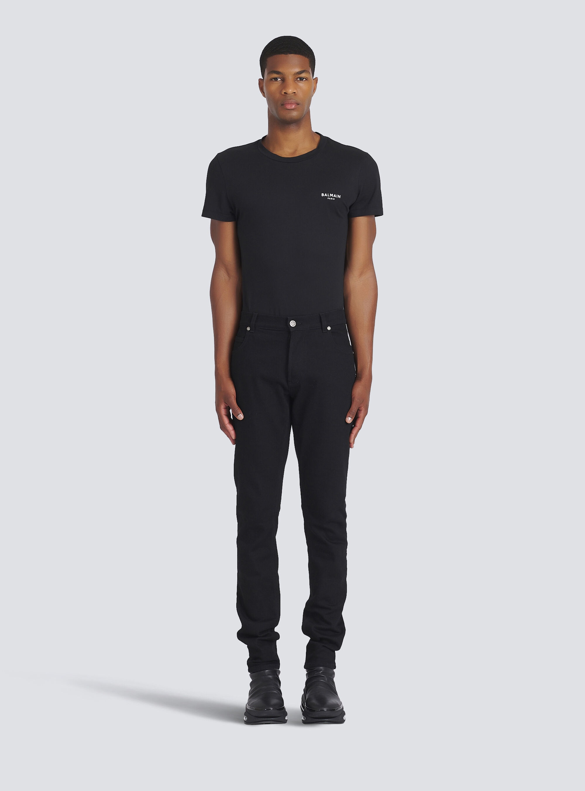 Slim cut cotton jeans - 3