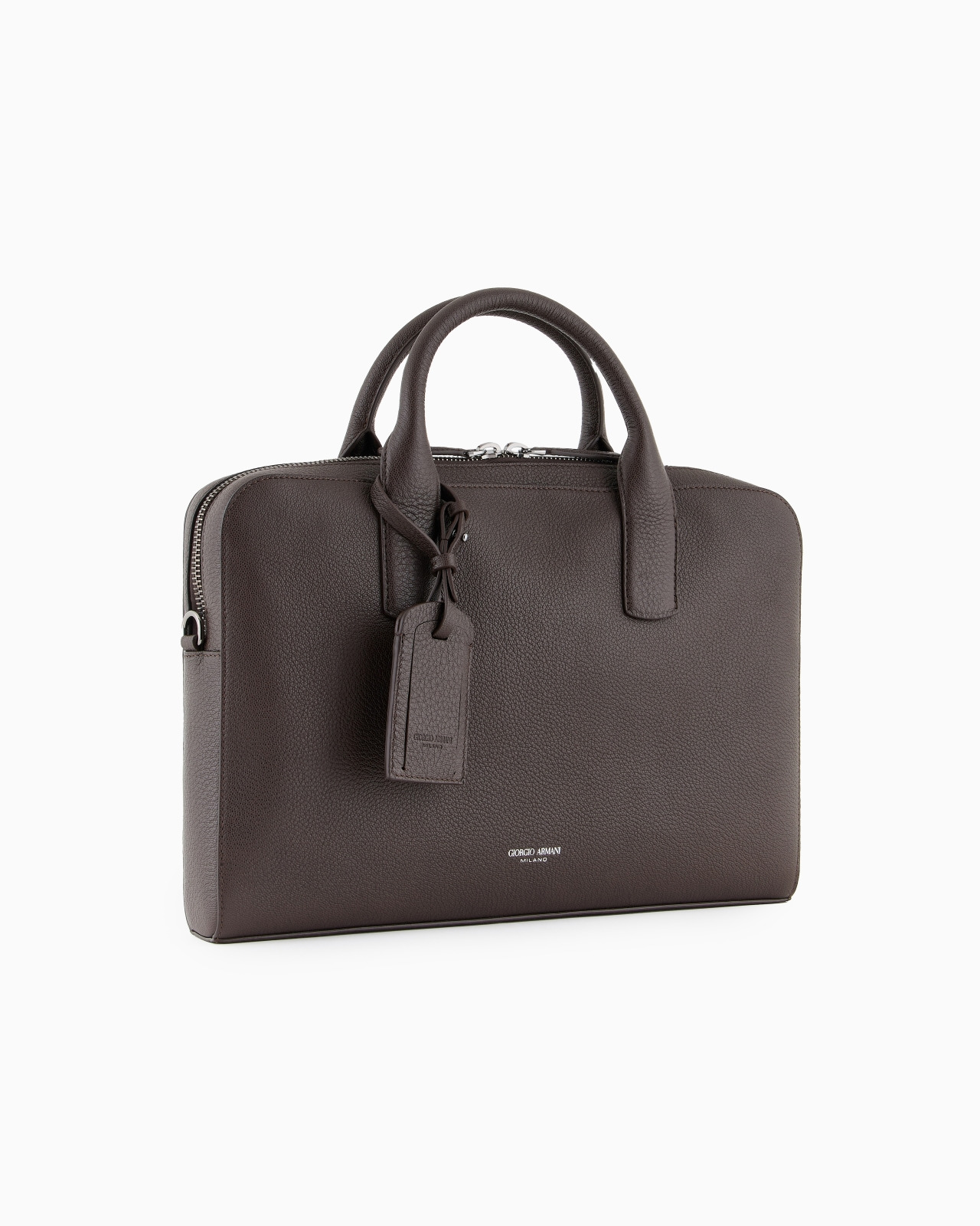 PEBBLED LEATHER BRIEFCASE - 2