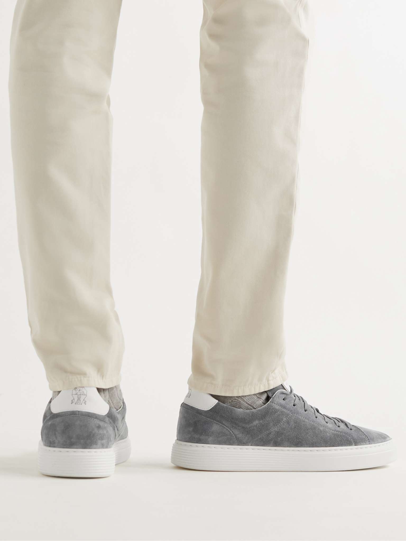 Urano Leather-Trimmed Suede Sneakers - 3