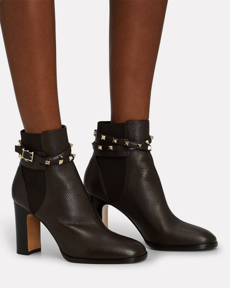 Valentino Rockstud Leather Wrap Chelsea Boots outlook