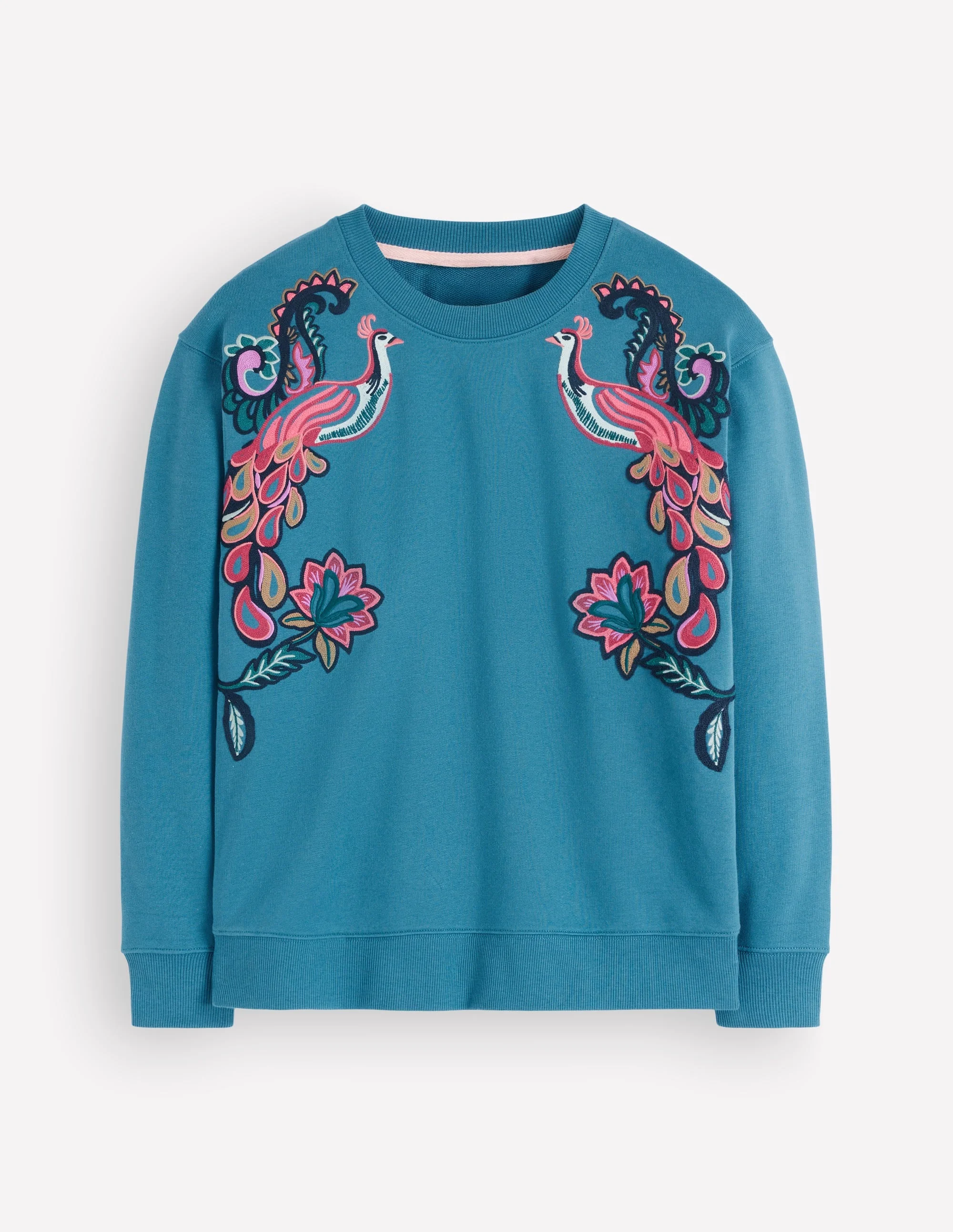 Emi Embroidered Sweatshirt-Bluesteel - 1