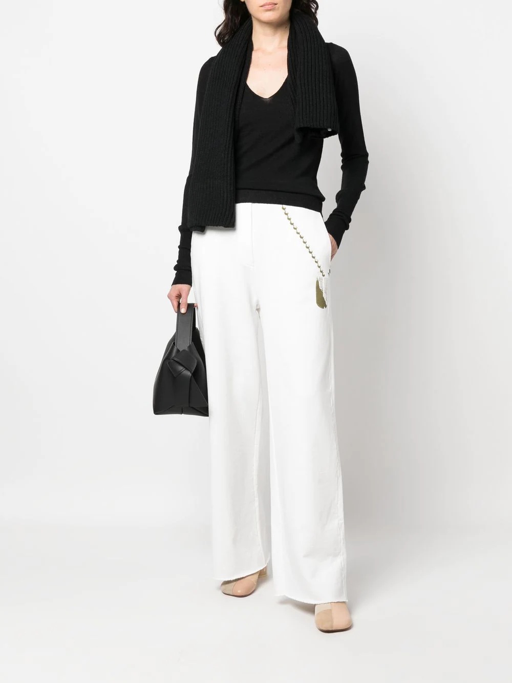 scarf-collar detail jumper - 2