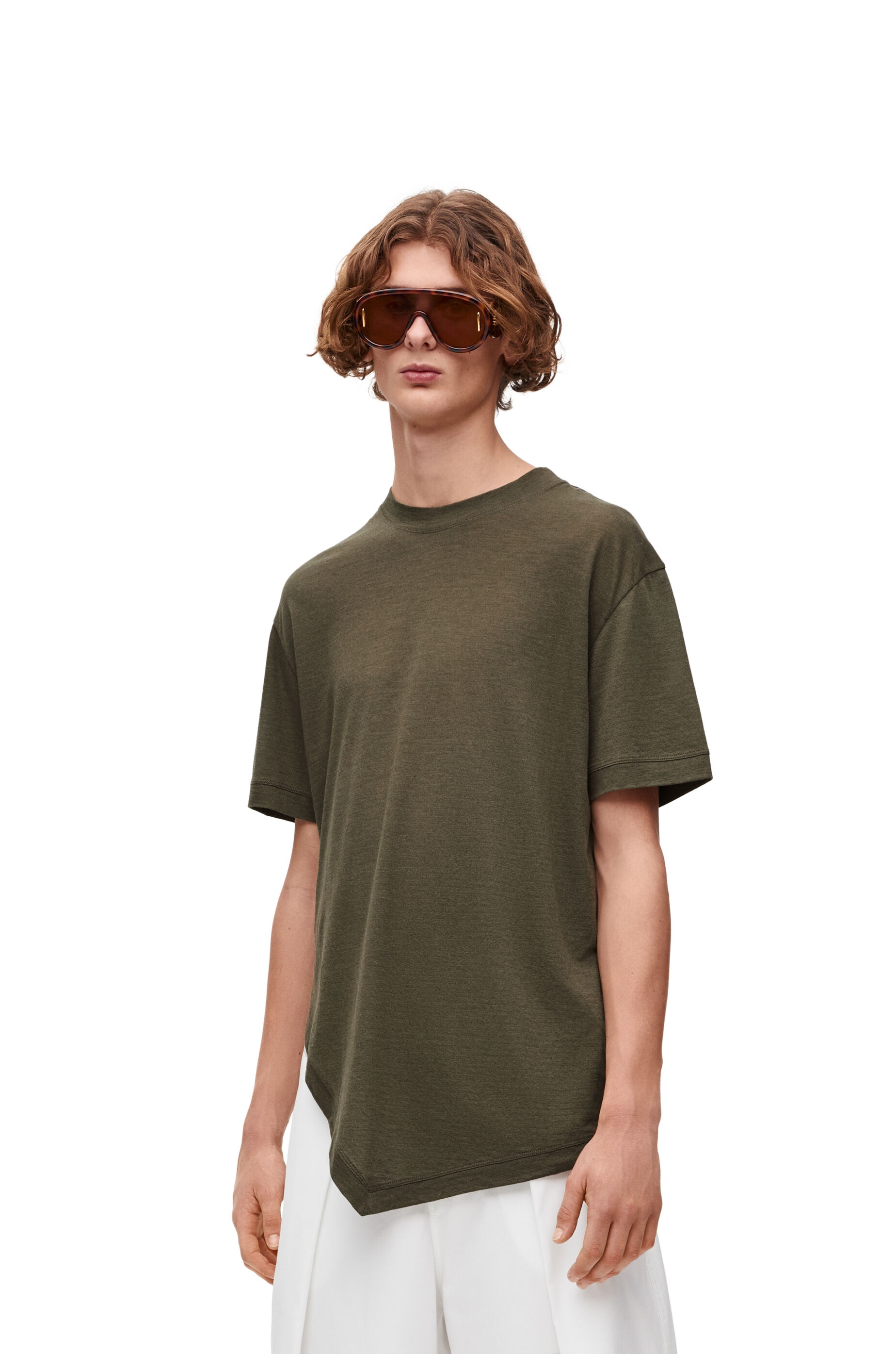 Asymmetric T-shirt in cotton blend - 3