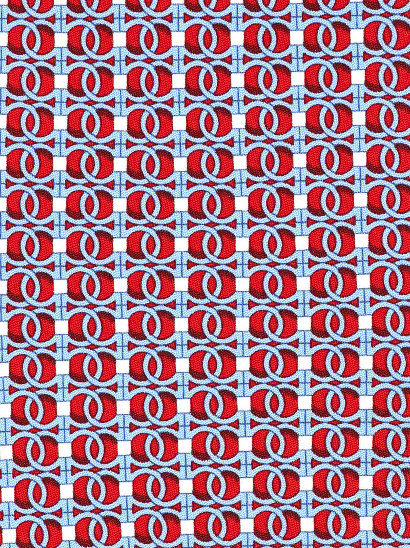 FERRAGAMO Gancini chain print silk tie outlook