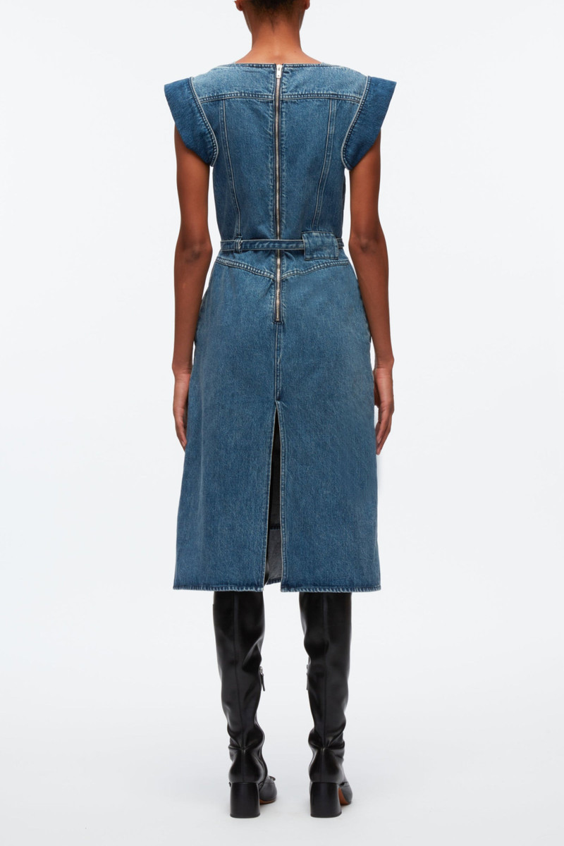 Deconstructed Belted Denim Dress 3