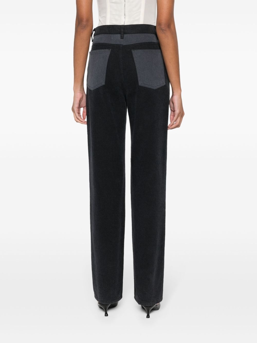 two-tone tapered jeans - 4