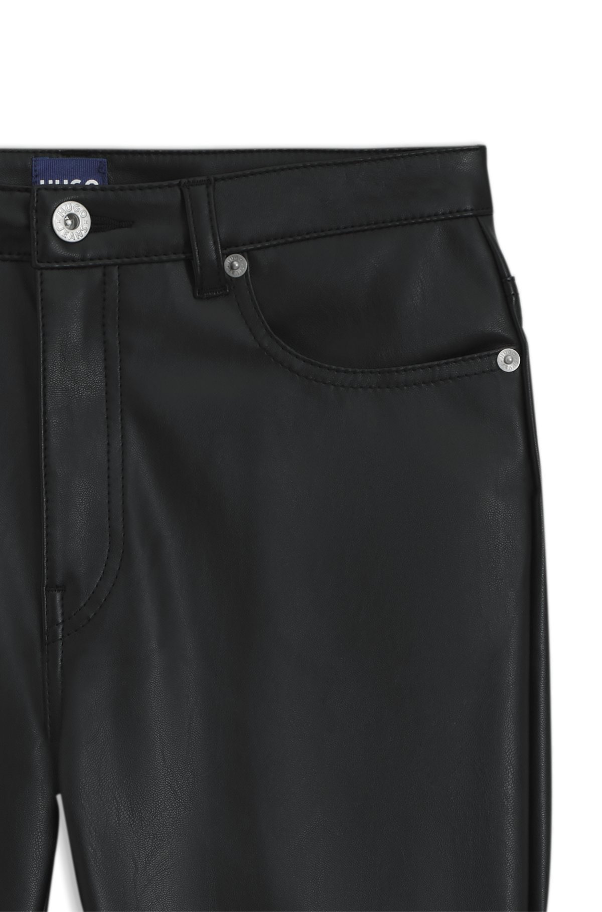 FAUX-LEATHER TROUSERS WITH FLARED LEG - 6