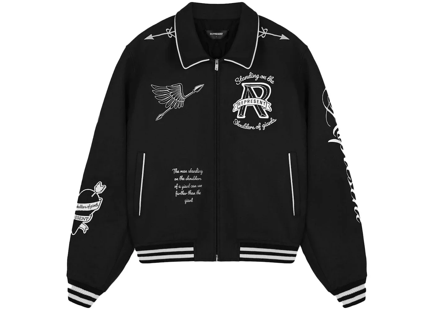 Represent Cherub Wool Varsity Jacket Jet Black - 1