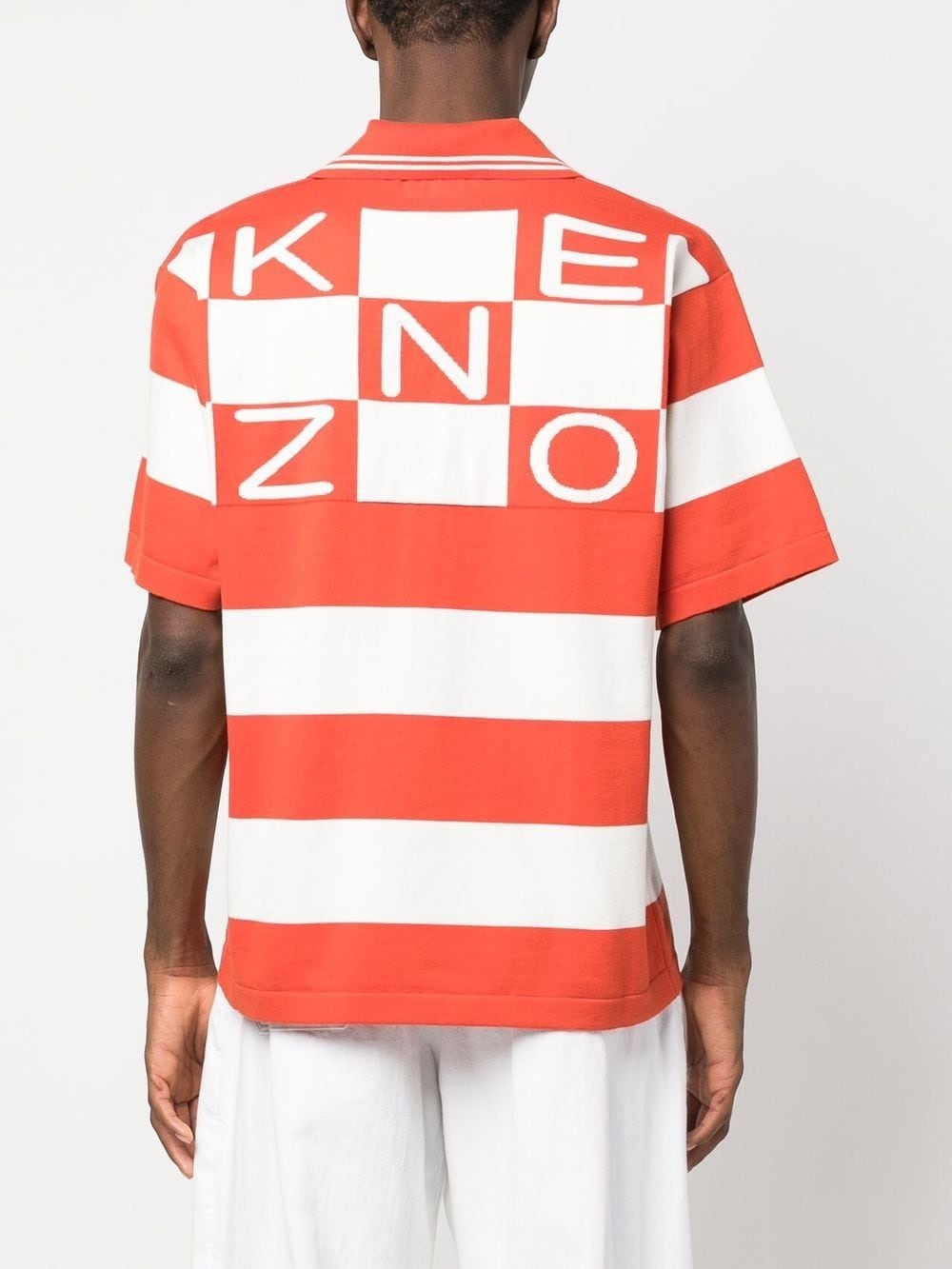 logo-print striped polo shirt - 4