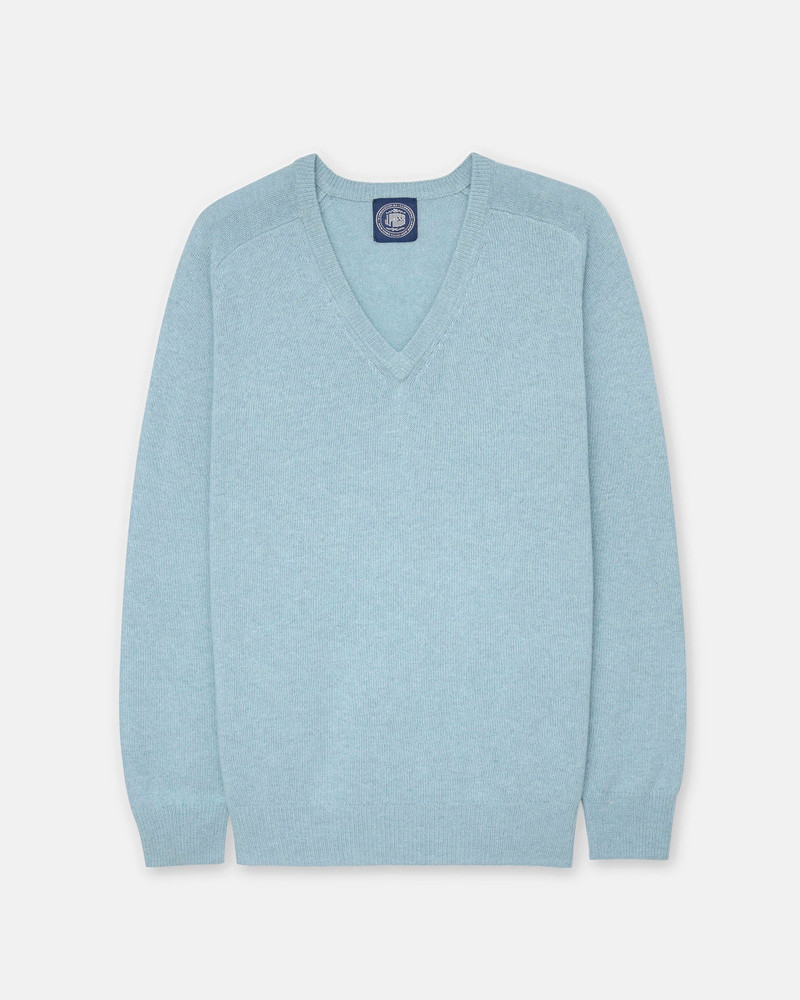 J. PRESS LIGHT BLUE LAMBSWOOL V-NECK SWEATER outlook