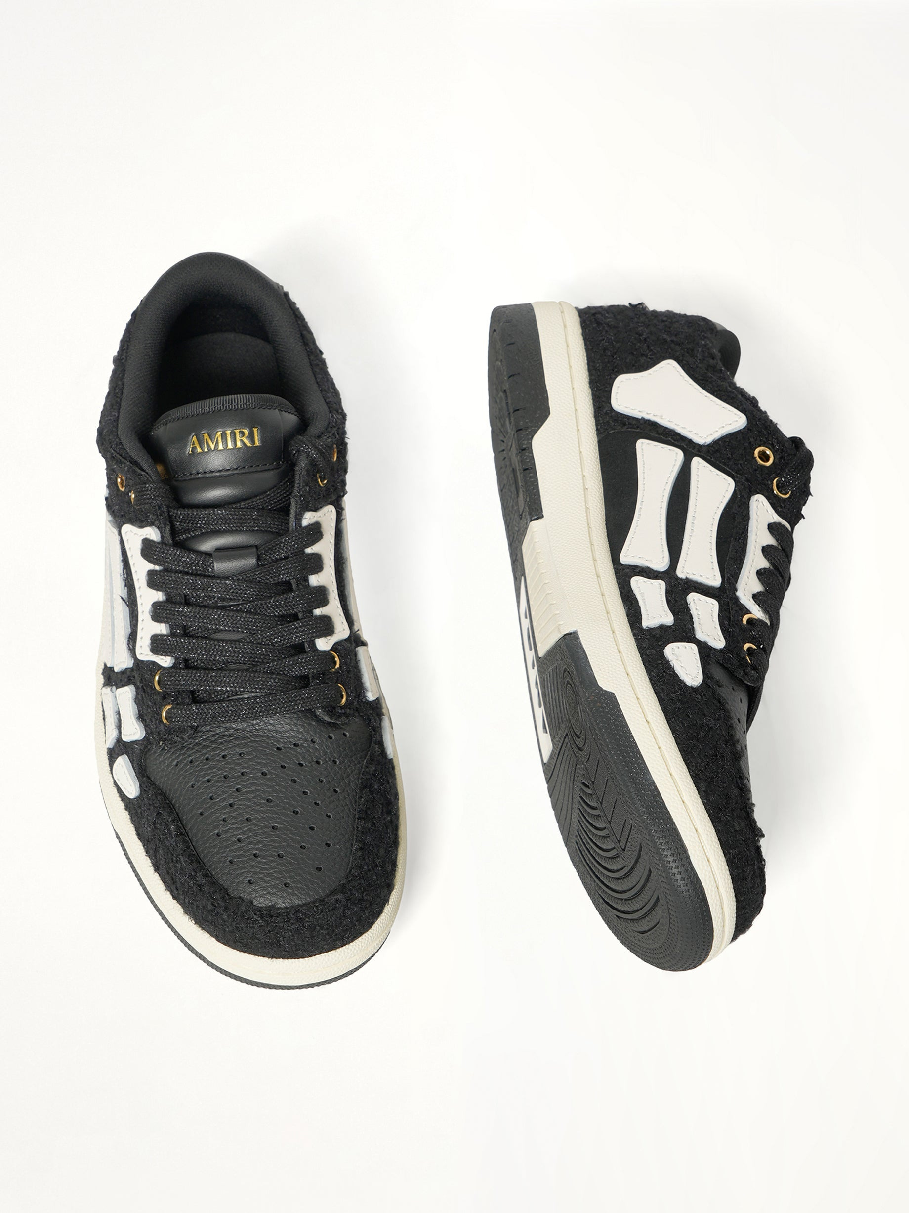Boucle Skeleton Low Top Sneaker in Black - 4