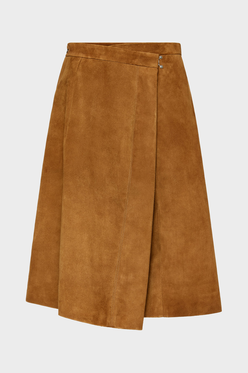 Wrap Suede Midi Skirt 1