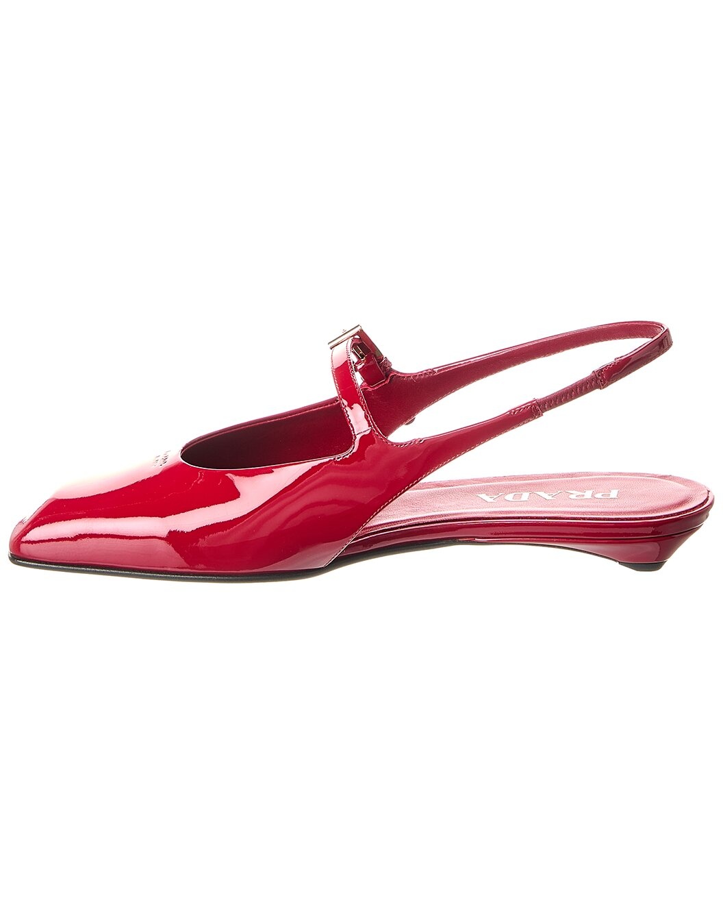 Prada Mary Jane Patent Pointy-Toe Slingback Ballerina Flat - 2
