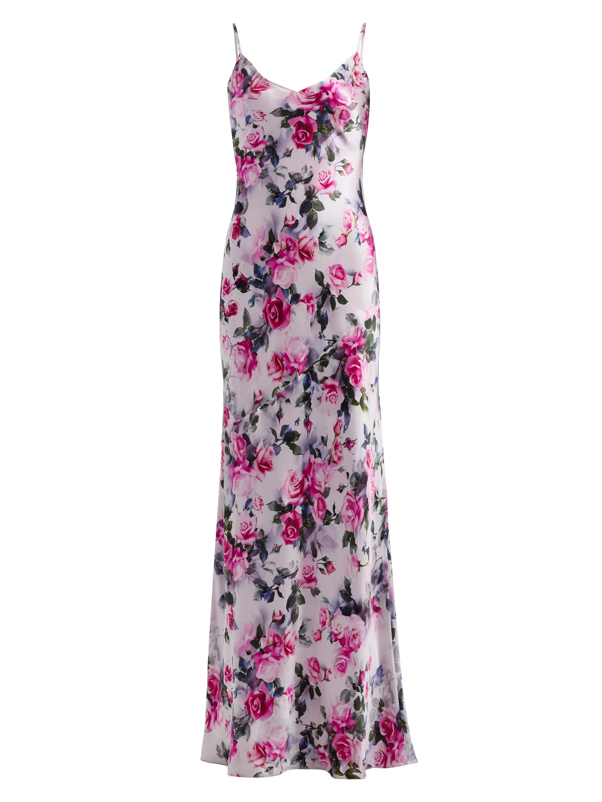 Women's Serita Floral Silk Maxi Dress - Pink Multi Water Rose - 1