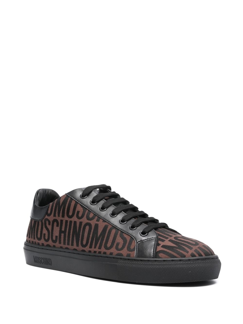 logo-jacquard canvas sneakers - 2