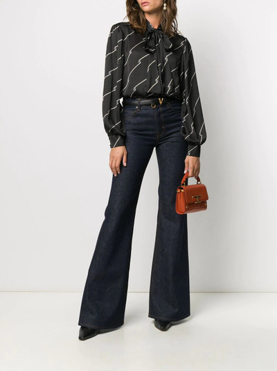 MSGM diagonal-stripe logo blouse outlook