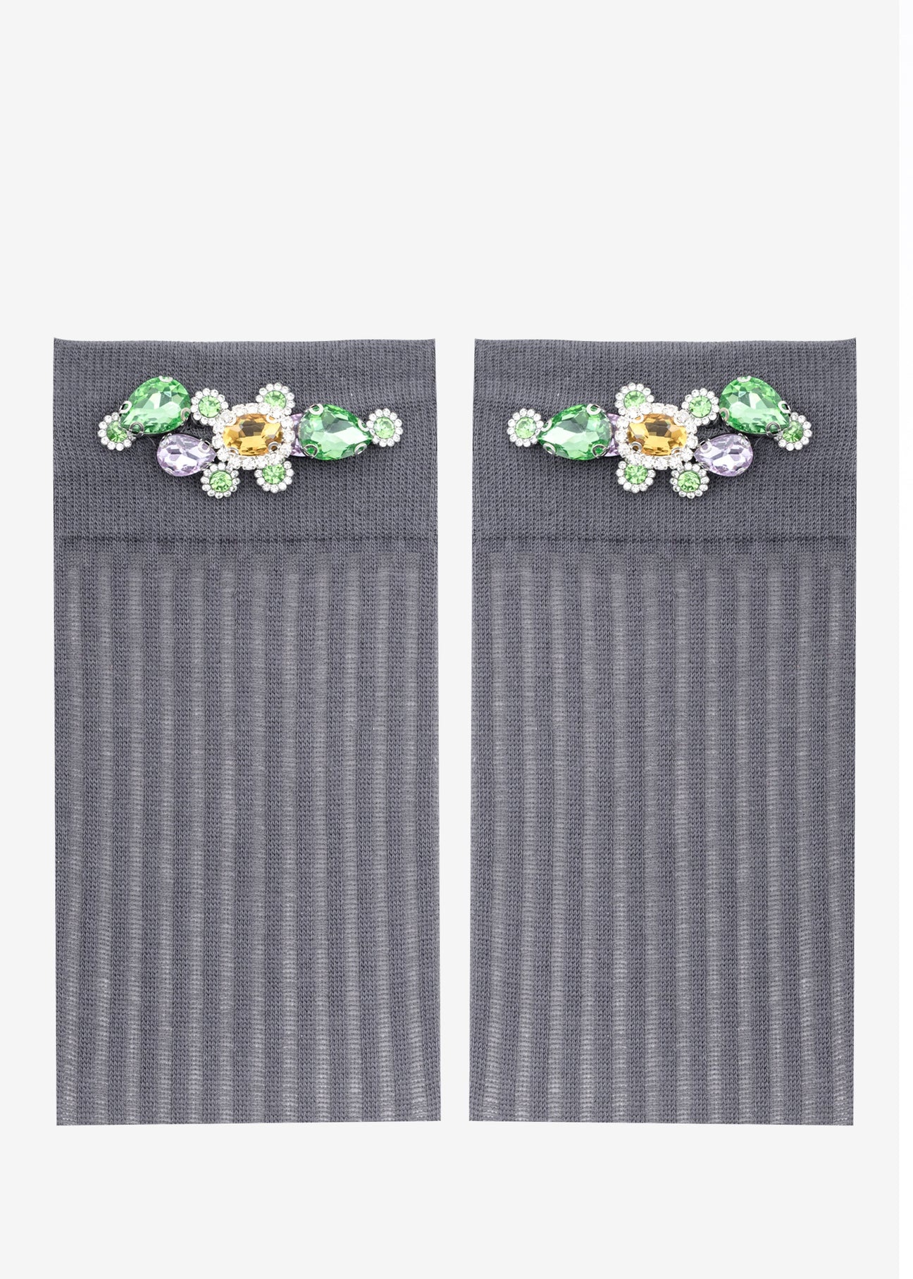 Grey Rainbow Crystal Socks - 1
