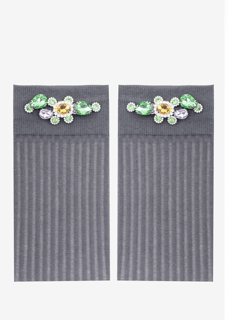 Grey Rainbow Crystal Socks 1