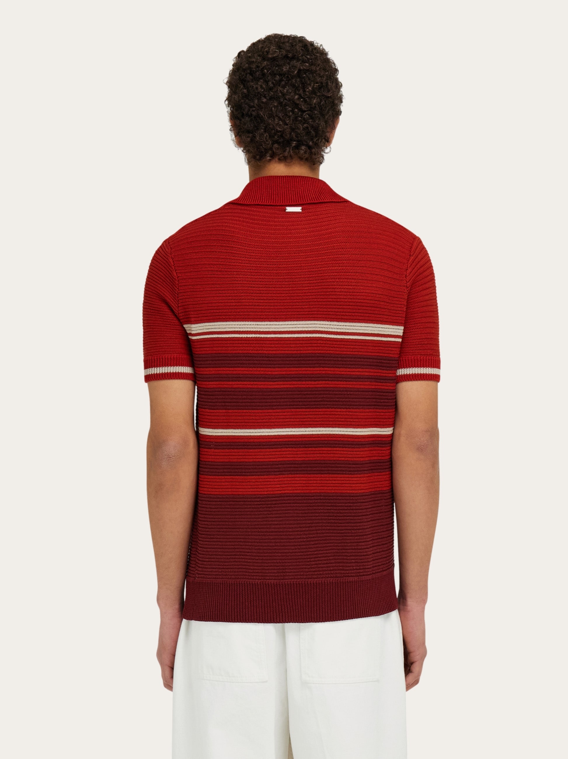 Cotton knit polo shirt - 3