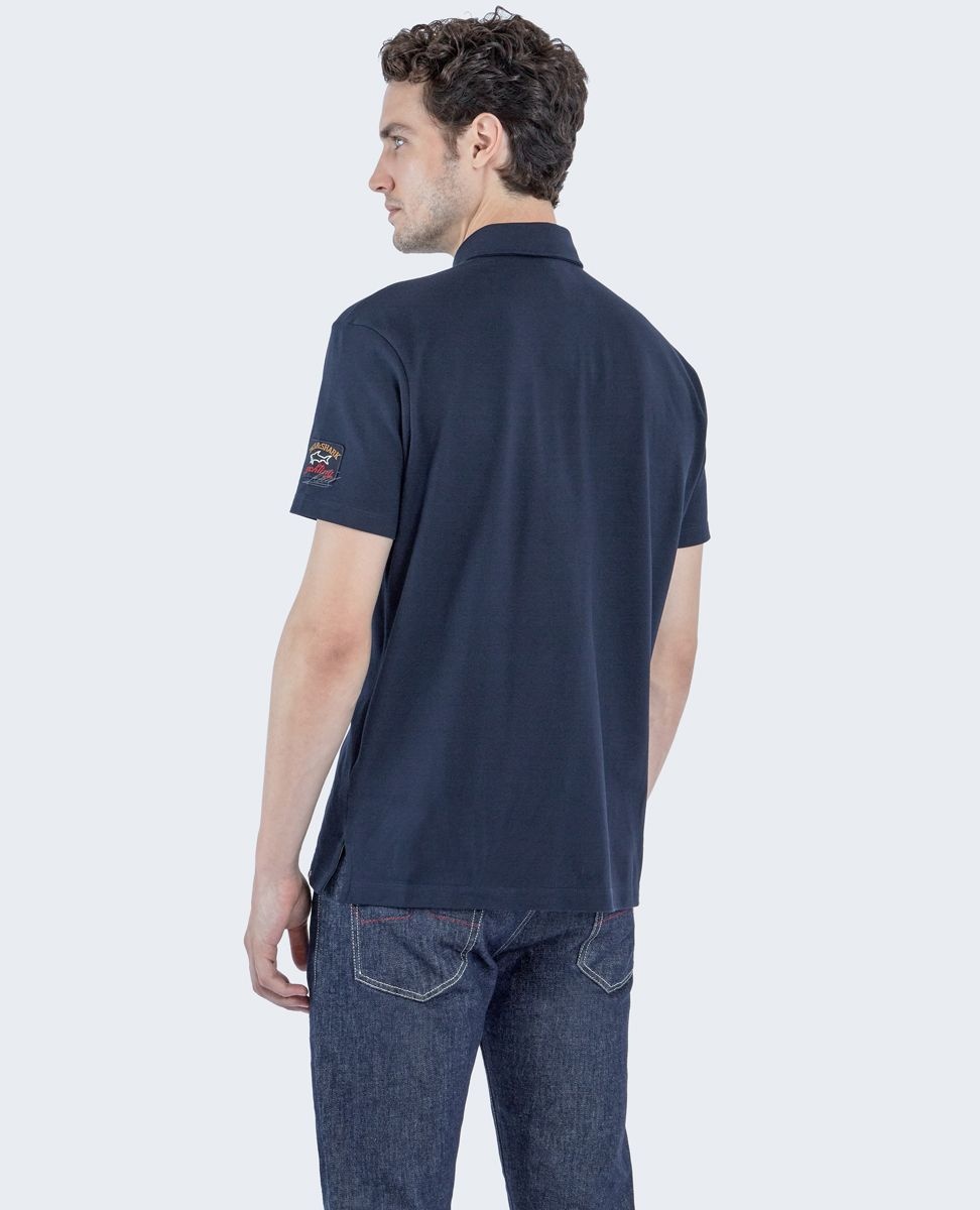 Organic cotton piqué Polo Shirt with Mancini autograph - 4