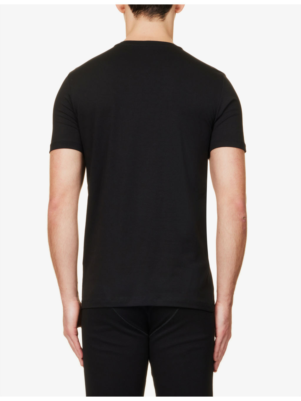 Regular-fit V-neck stretch-cotton T-shirt - 4