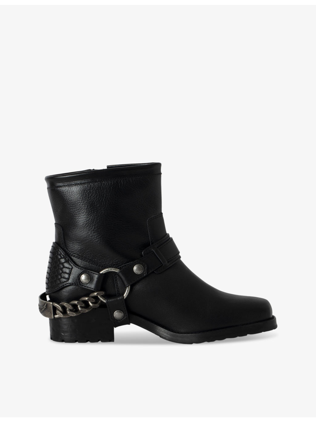 Igata chain-embellished leather ankle boots - 4