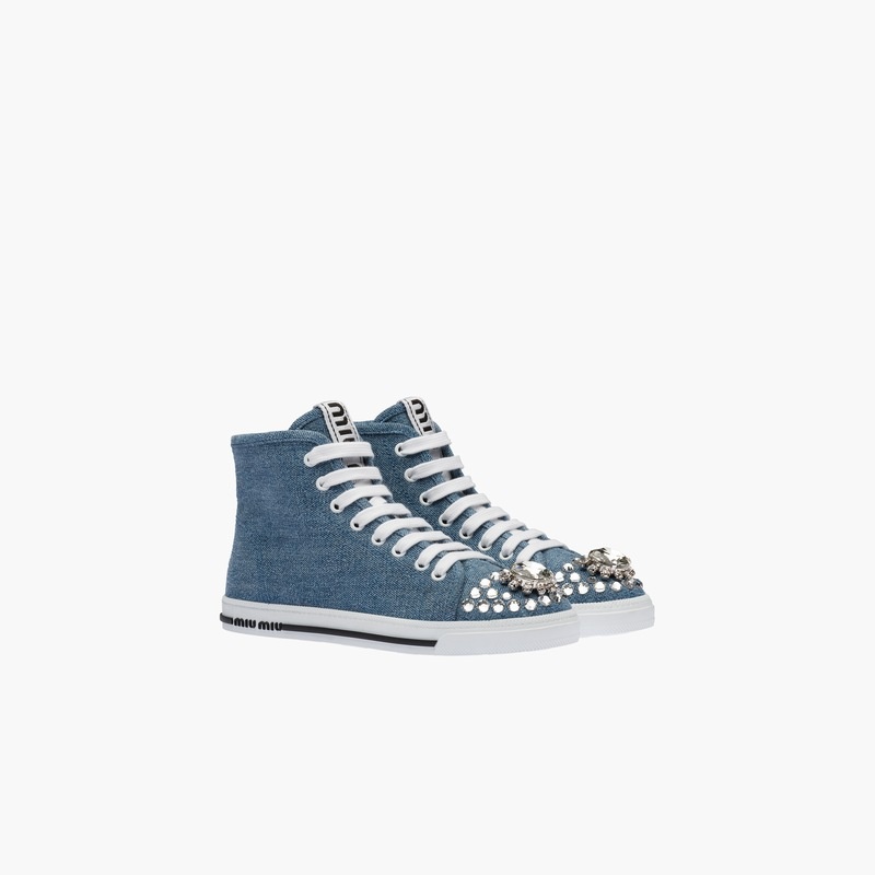 Denim high-top sneakers - 2