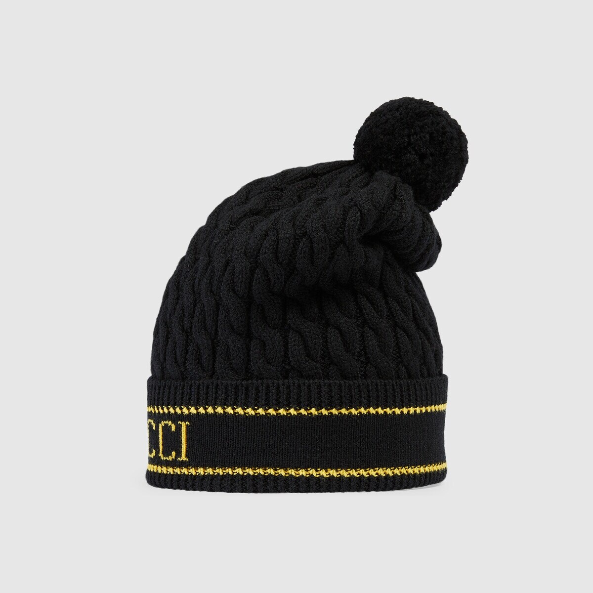 Wool knit hat with pom-pom - 2