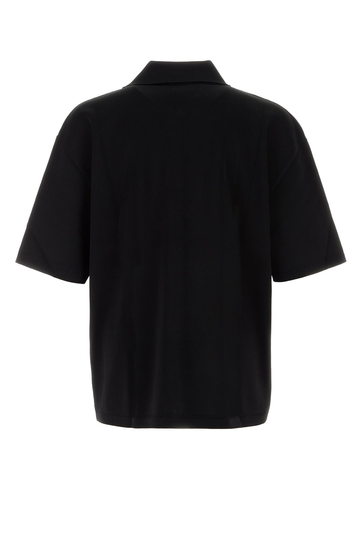 Black viscose blend oversize polo shirt - 2