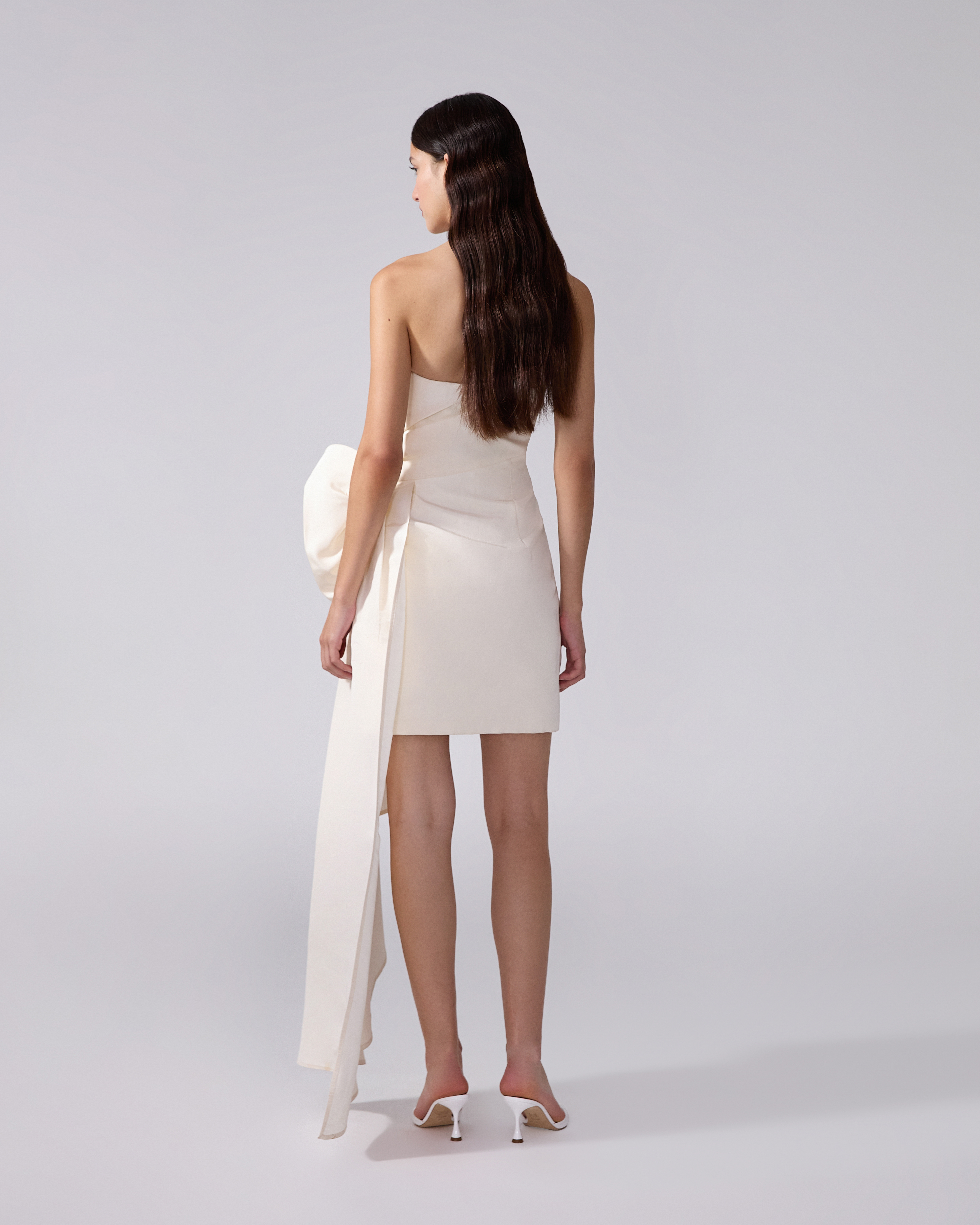 Strapless Mini Dress With Side Drape - 3