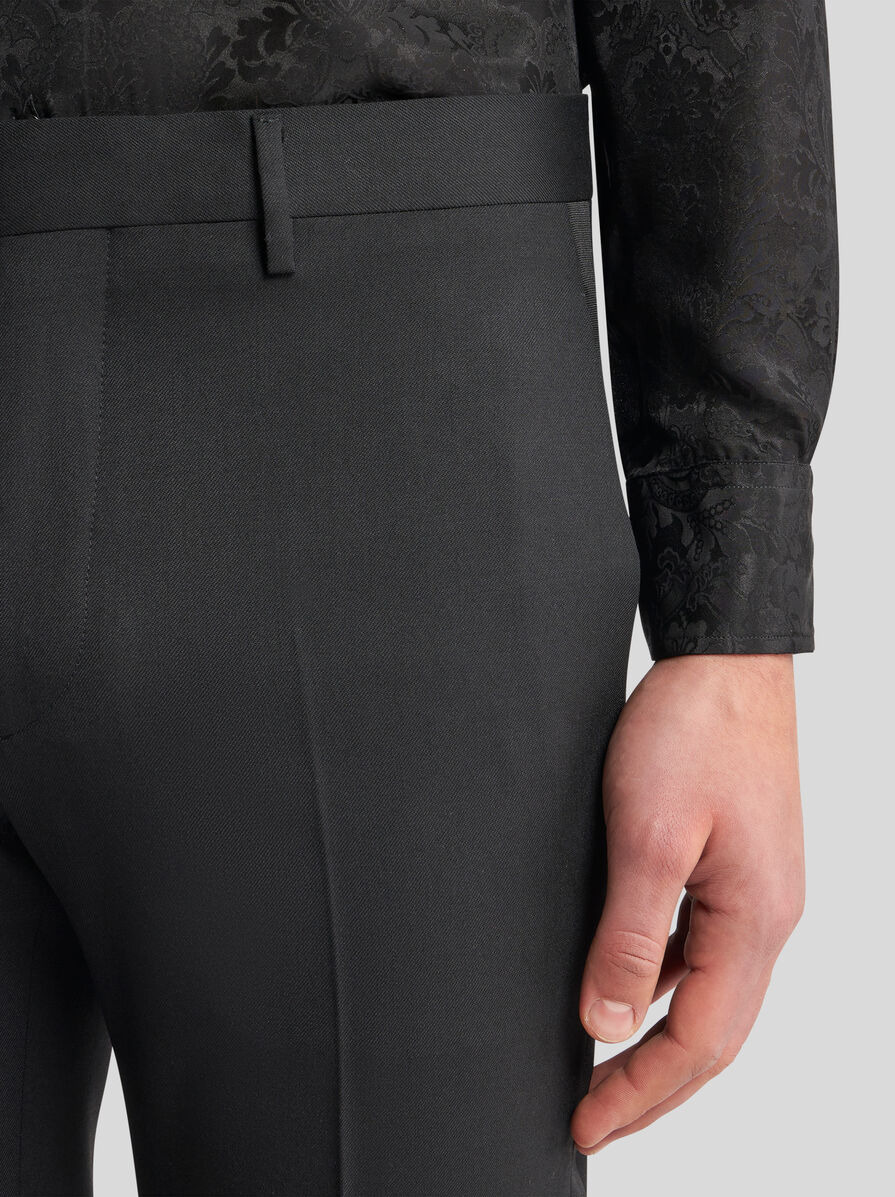 SLIM-FIT TROUSERS WITH SILK DETAILS - 4