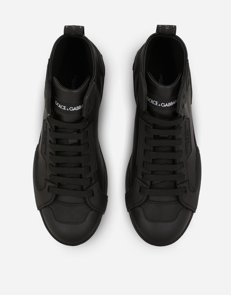 Tumbled calfskin and rubber Portofino light high-top sneakers - 4