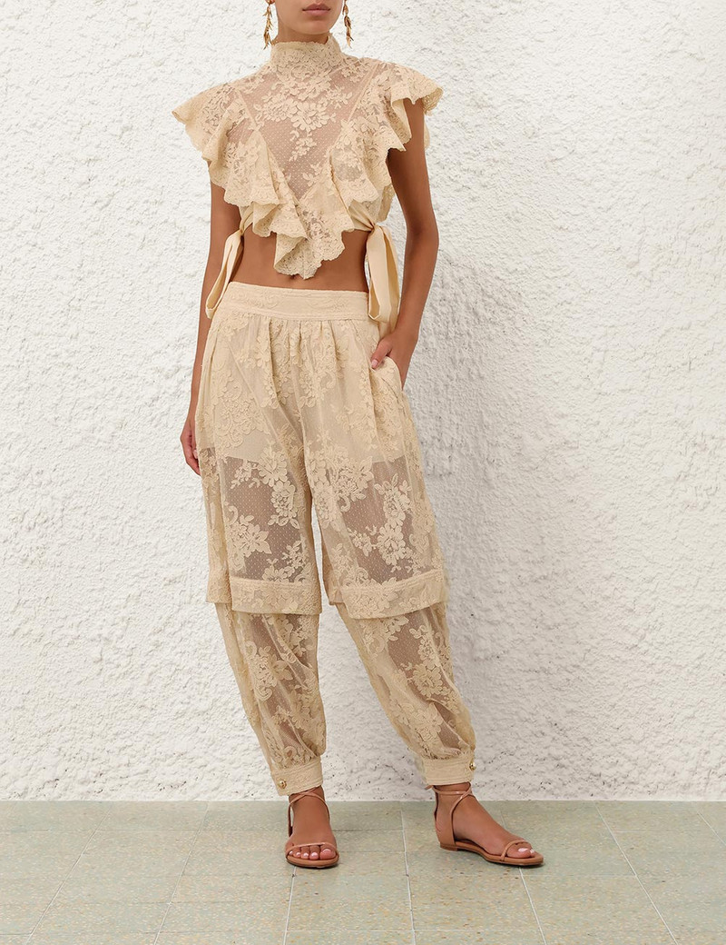 Zimmermann LUNA LACE HAREM PANT outlook