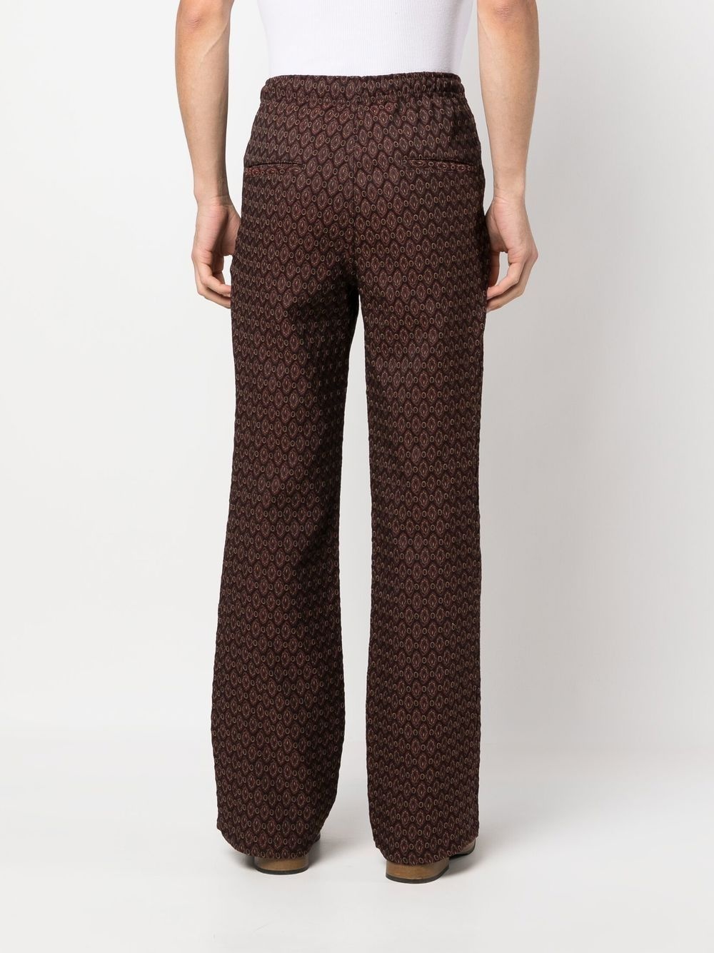 jacquard layered panel trousers - 4