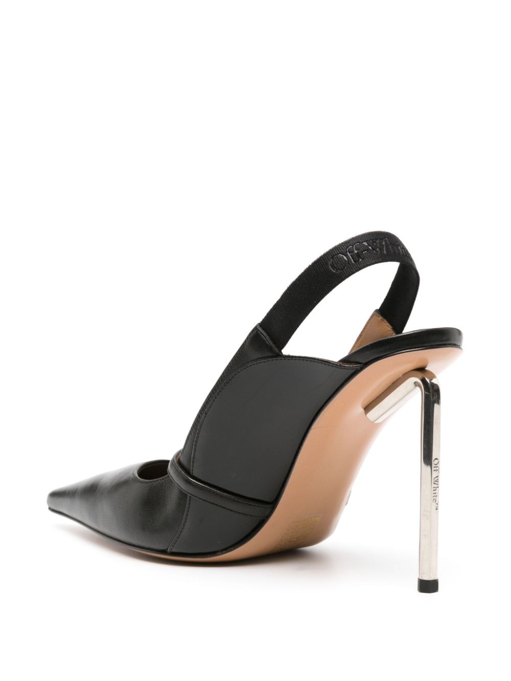 Allen 100mm leather slingback pumps - 3