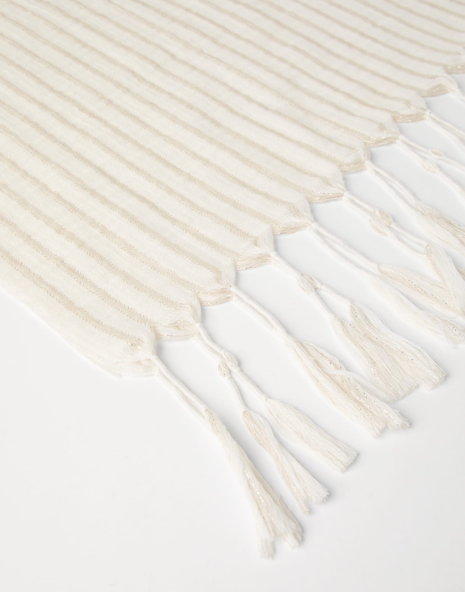 Sparkling wool and linen double knit scarf - 2