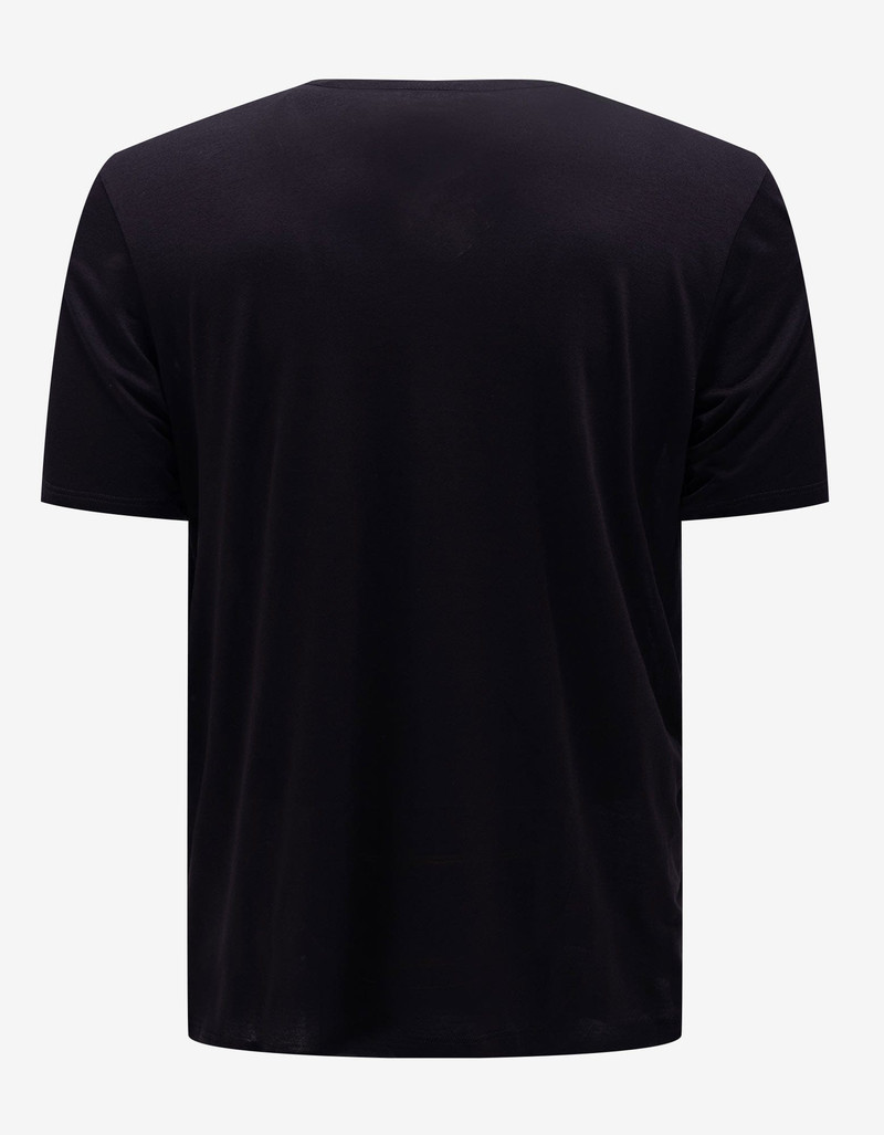 SAINT LAURENT Saint Laurent Black Logo Embroidered T-Shirt outlook