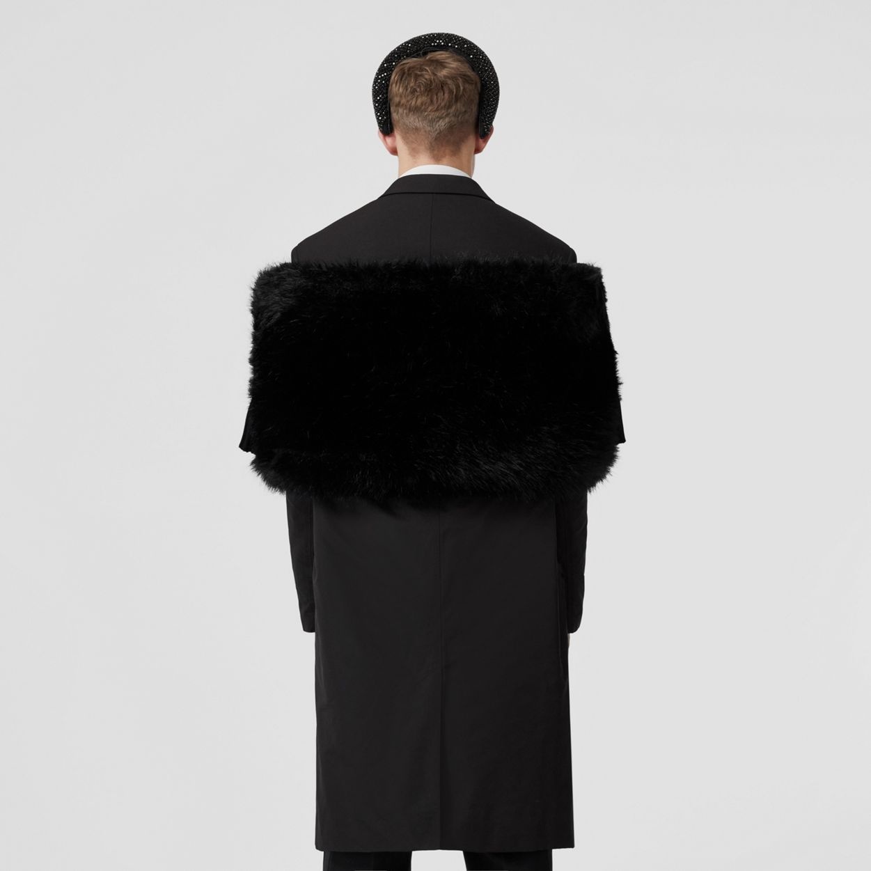 Faux Fur Trim Nylon Reconstructed Car Coat - 4