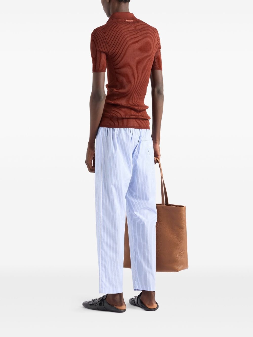 ribbed cotton polo shirt - 3