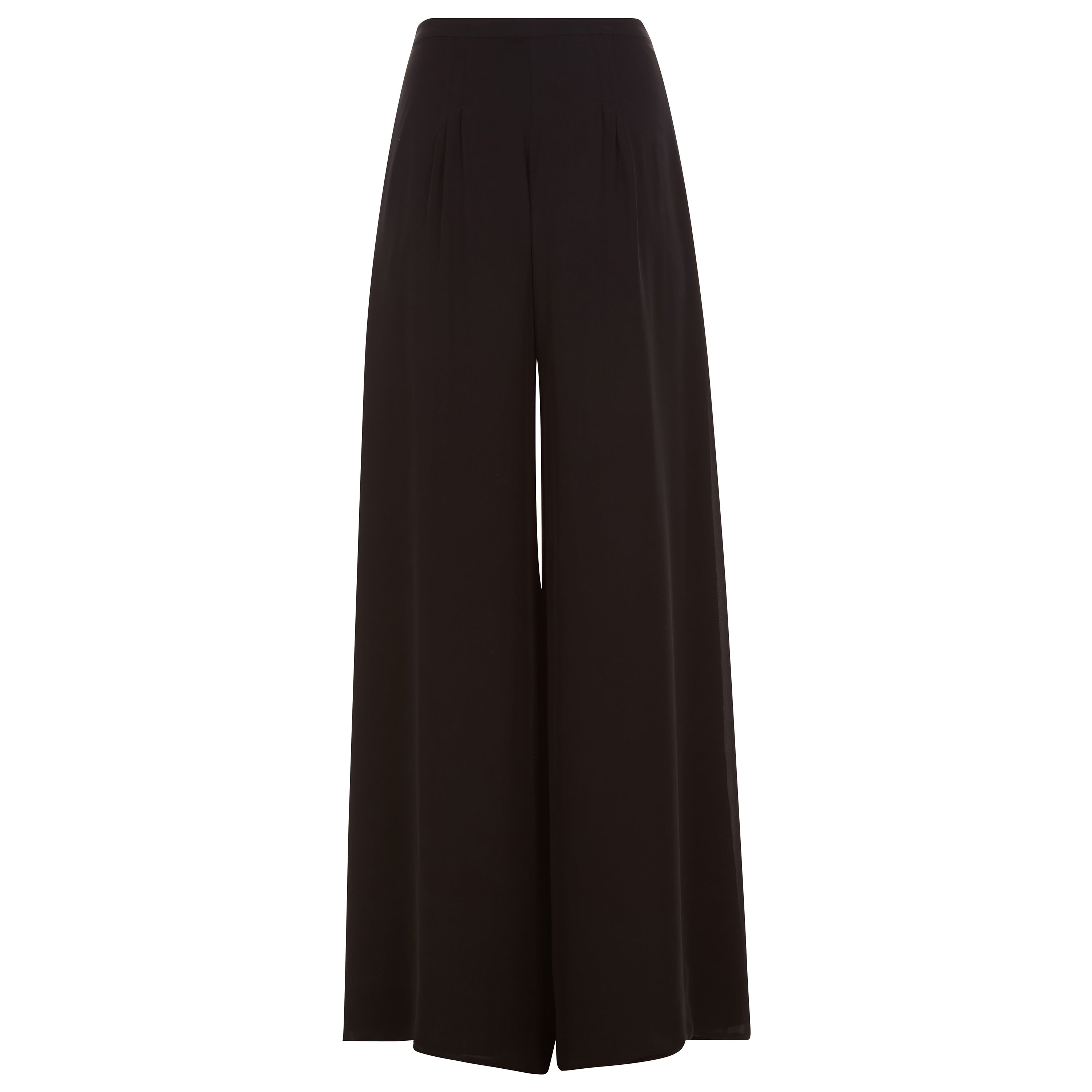 Silk Georgette 3 Pleat Pant Black - 2