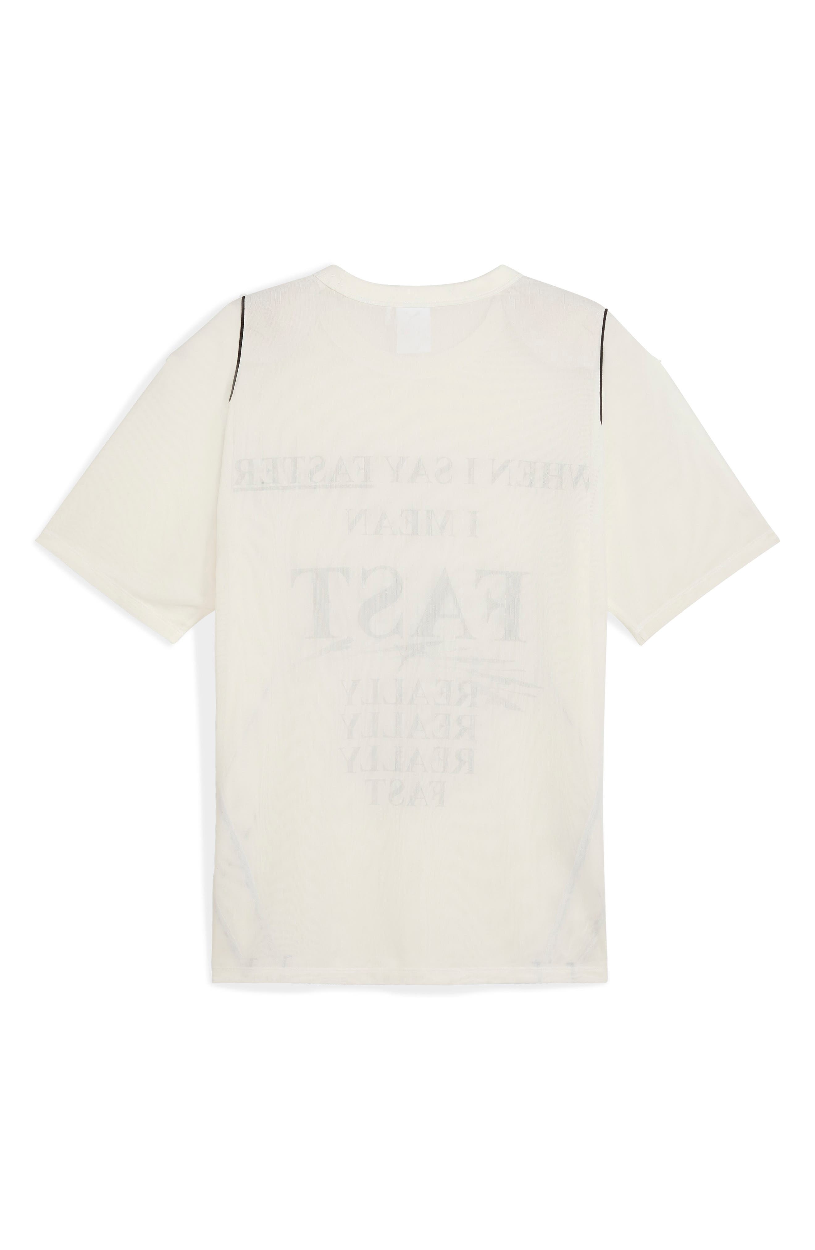 PUMA Nine to Five Mesh Graphic T-Shirt in Warm White at Nordstrom - 2