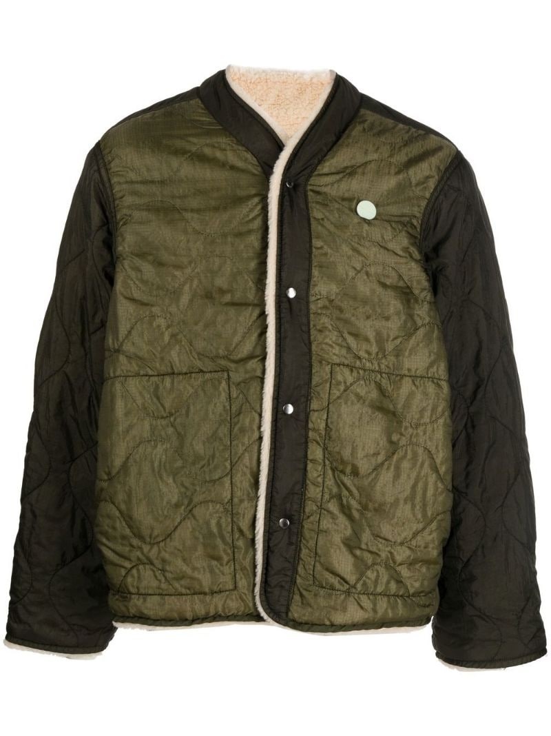 quilted single-breasted jacket - 1